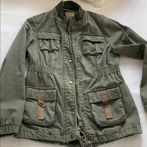 Quicksilver olive green utility jacket. Size M